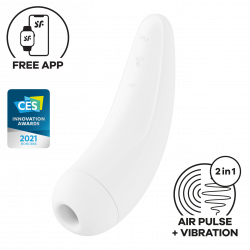 Satisfyer 'Curvy 2 Connect App', Druckwellen-Vibrator mit Vibrator und App, Weiß, 13,5 cm