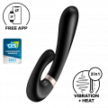 Satisfyer „heat wave connect app“, Bluetooth-Kaninchen, schwarz, 20 cm