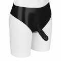 Latex-Slip mit Sleeve und Hodenöffnung