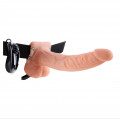 Hollow Silicone Strap On with Balls 9" (skin)