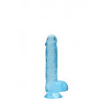 Jelly Dildo mit Hoden in blau (15 cm)