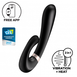 Satisfyer „heat wave connect app“, Bluetooth-Kaninchen, schwarz, 20 cm