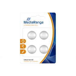 MediaRange Lithium Knopfzellen, CR2032|3V, 4er Pack