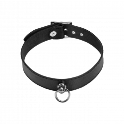 Schmales Leder-Halsband mit O-Ring