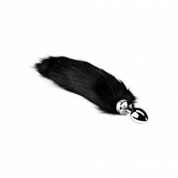 Buttplug with black Tail, 8,5cm