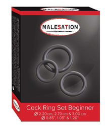 MALESATION Cock Ring Set Beginner (¯ 2,20 cm, 2,70 cm & 3,00 cm)