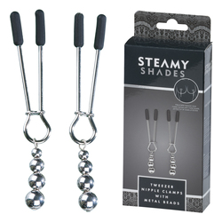 Steamy Shades - Tweezer Nipple Clamps with Metal Beads