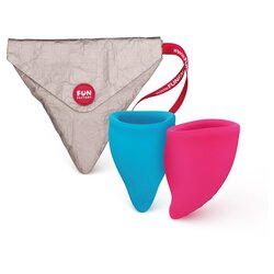 Menstruationstassen "Fun Cup Size A" (Pink & Turquoise)
