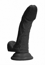 Curved Realistic Dildo - Black (15cm)