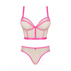 Nudelia Top & Panties in pink L/XL