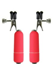 Vibrating Nipple Clamps Red